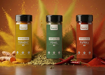Product shot of three spice jars
