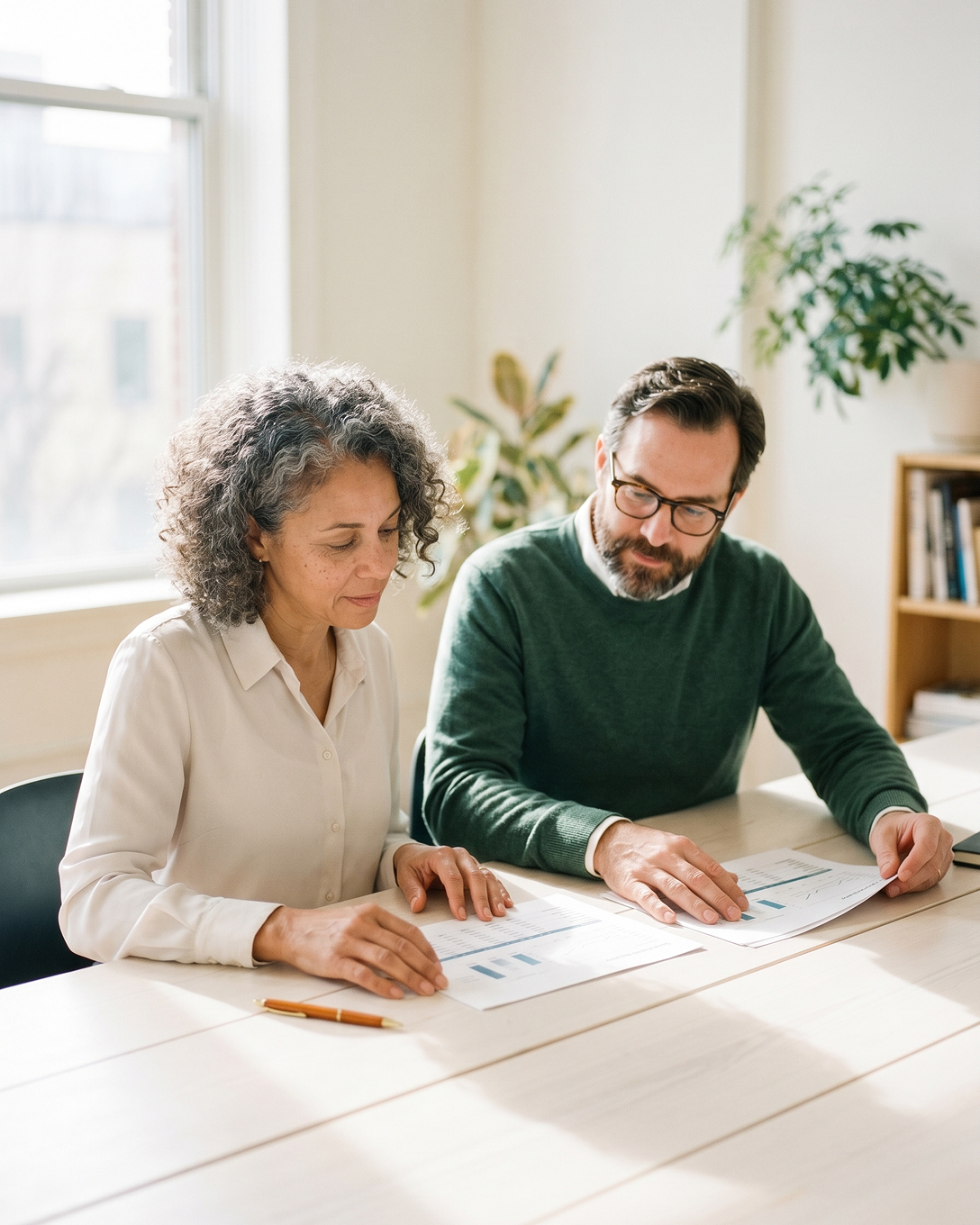 Professional and financial services team using AI workflows